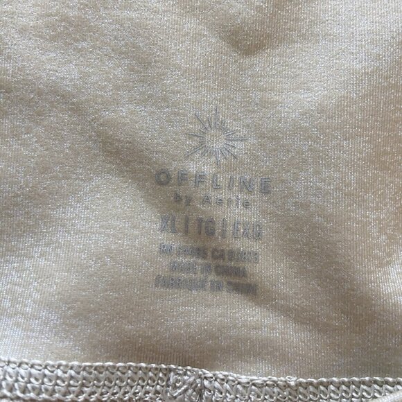 Offline by Aerie Cross Over 7/8” Hi-Rise Leggings NWT Beige/Gold Stretch Size XL - Picture 6 of 8